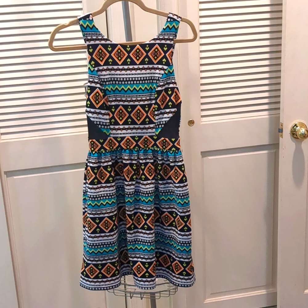 Geometric Design Skater Dress